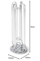 MACOM, Dispenser Portacapsule Nespresso per Macchine Caffè, 40 capsule, acciaio cromato, Just Kitchen 832 Totem Coffee Macom