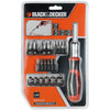 Set di punte con cacciavite Black & Decker BDHT0-62130 29 Pezzi-2