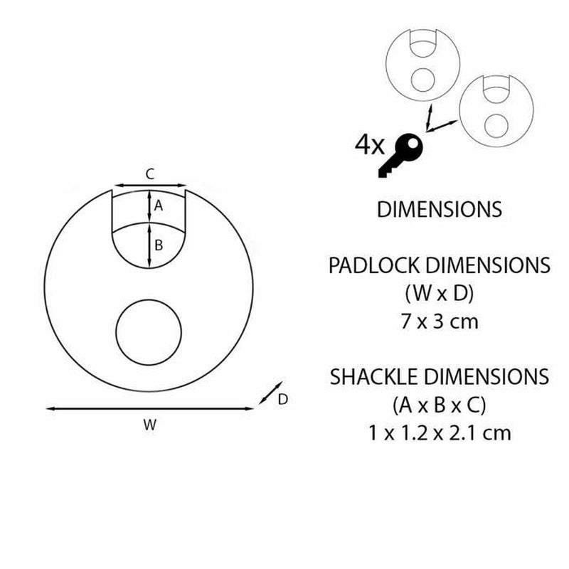 Lucchetto con chiave Master Lock M40EURT (2 Unità)-4