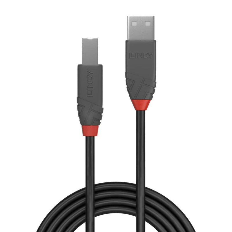 Cavo USB A con USB B LINDY 36677 10 m Nero Grigio-1