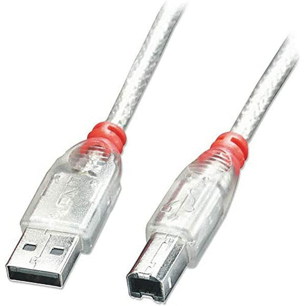 Cavo USB A con USB B LINDY 41753 Bianco Trasparente-0