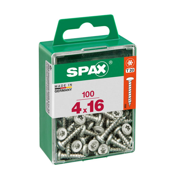 Scatola a viti SPAX Wirox Legno Testa Rotonda 100 Pezzi (4 x 16 mm)-0