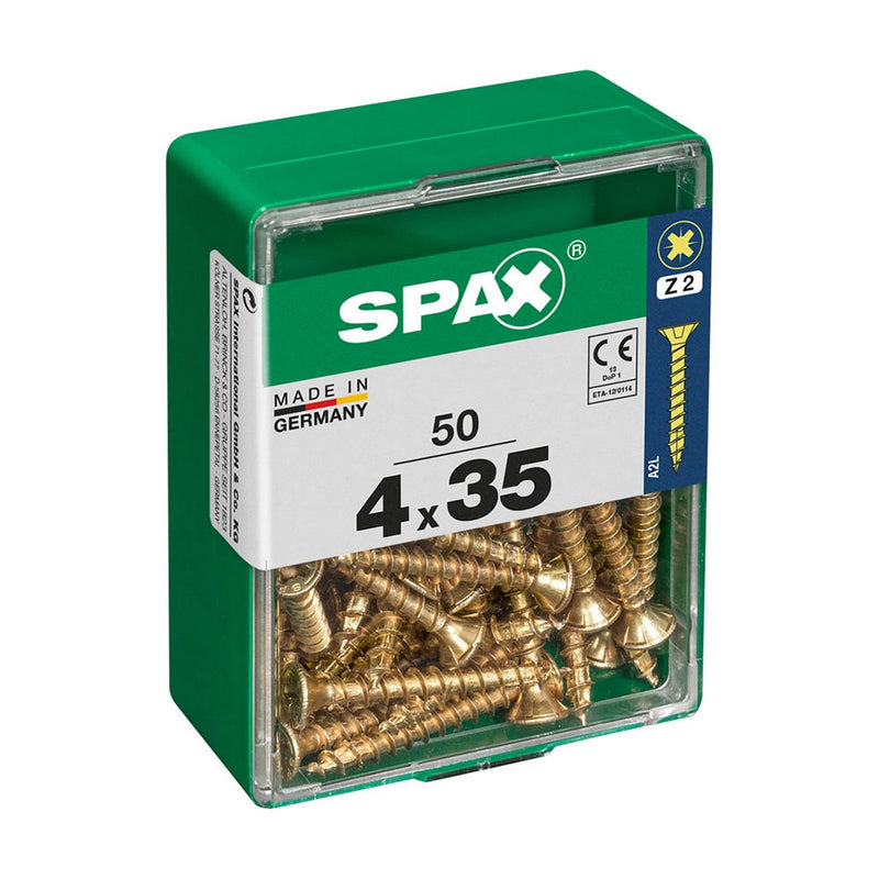 Scatola a viti SPAX Yellox Legno Testa piatta 50 Pezzi (4 x 35 mm)-1