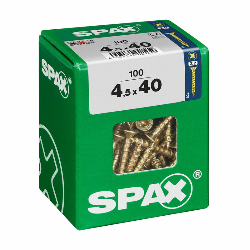 Scatola a viti SPAX Vite per legno Testa piatta (4,5 x 40 mm)-0