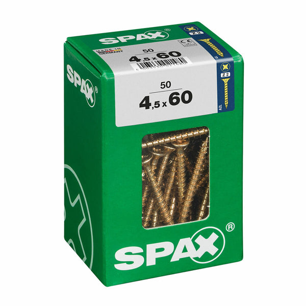 Scatola a viti SPAX Vite per legno Testa piatta (4,5 x 60 mm)-0