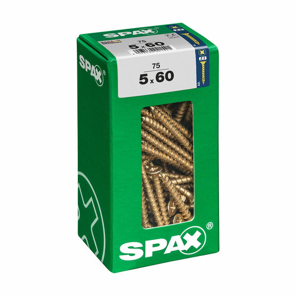 Scatola a viti SPAX Vite per legno Testa piatta (5 x 60 mm) (5,0 x 60 mm)-0