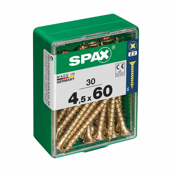 Scatola a viti SPAX Vite per legno Testa piatta (4,5 x 60 mm)-0