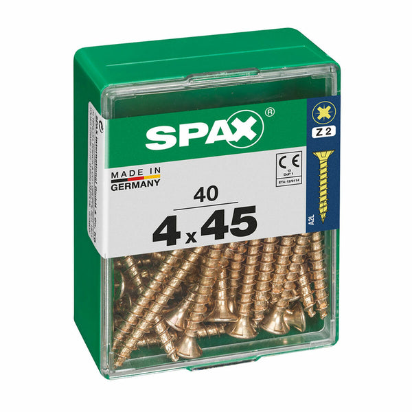 Scatola a viti SPAX Vite per legno Testa piatta (4 x 45 mm) (4,0 x 45 mm)-0