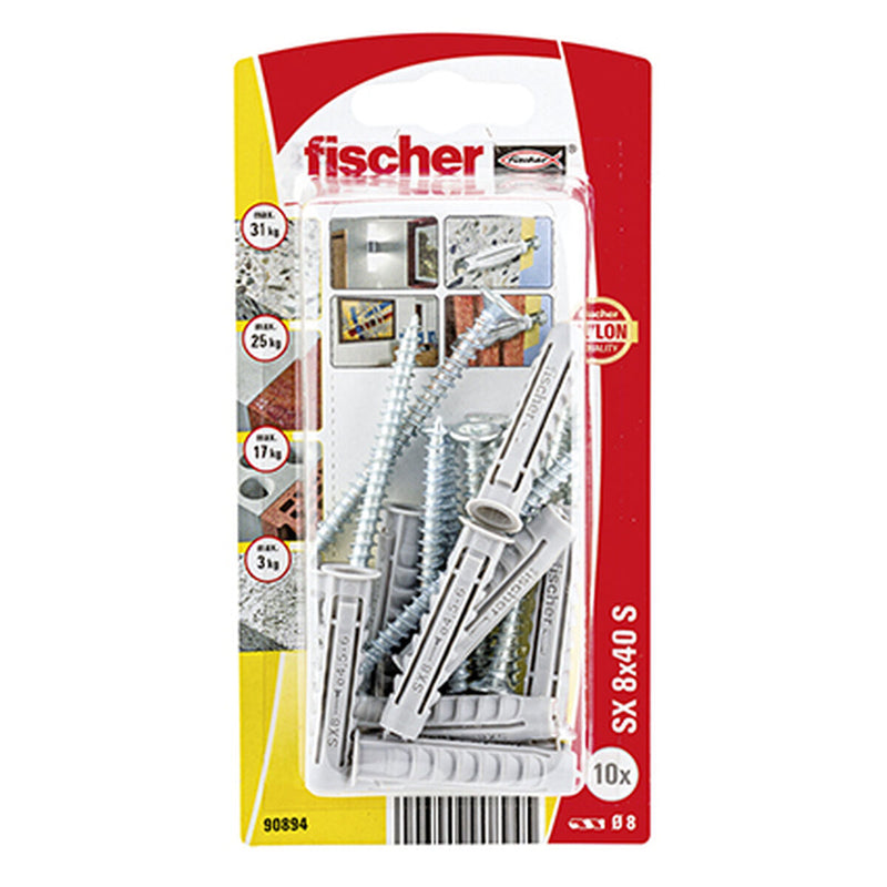 Dadi e viti Fischer Dadi e viti 10 Unità (8 x 40 mm)-4