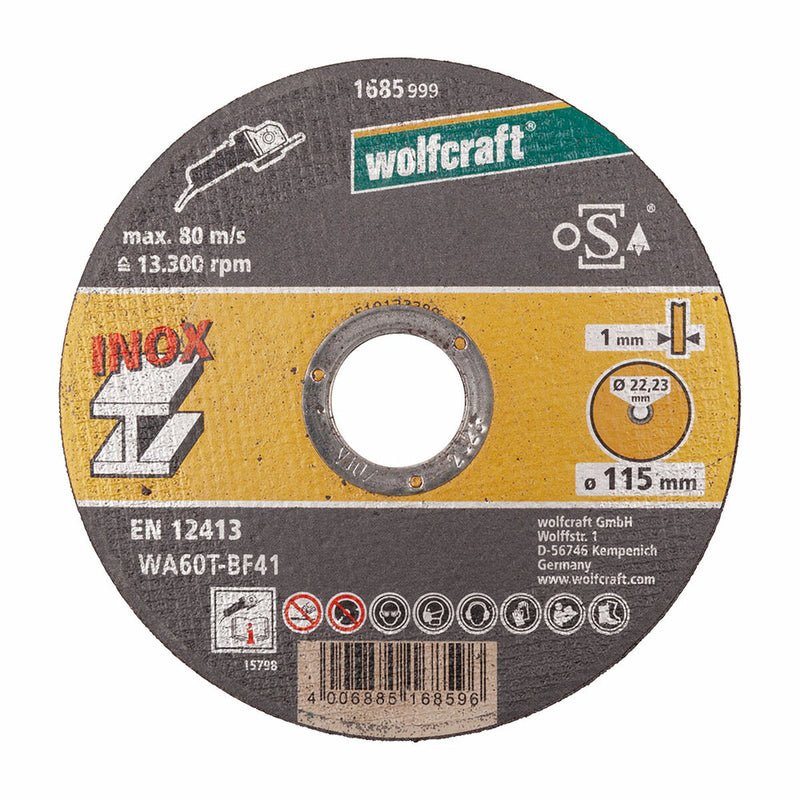 Dischi da taglio Wolfcraft 8462000 Ø 115 mm (10 Unità)-0