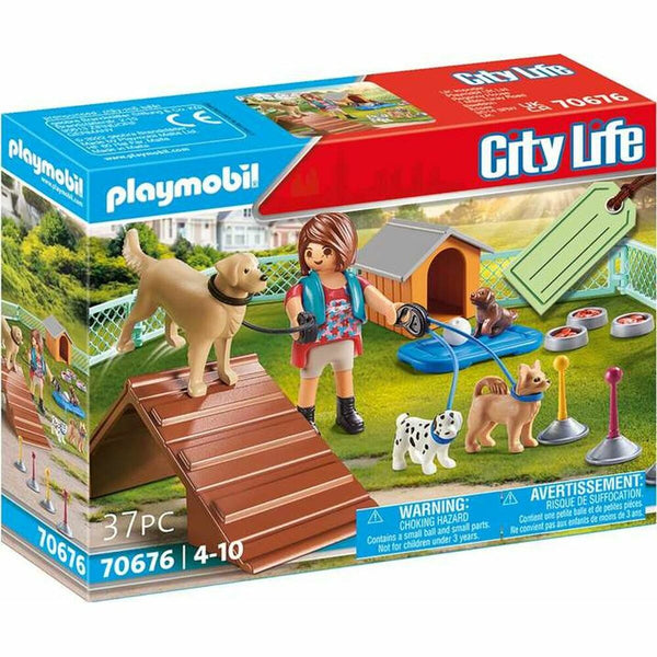 Playset Playmobil City Life Cane Allenamento 70676 (37 pcs)-0