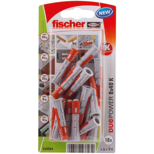 Tacchetti Fischer DuoPower 534994 8 x 40 mm Nylon (18 Unità)-0