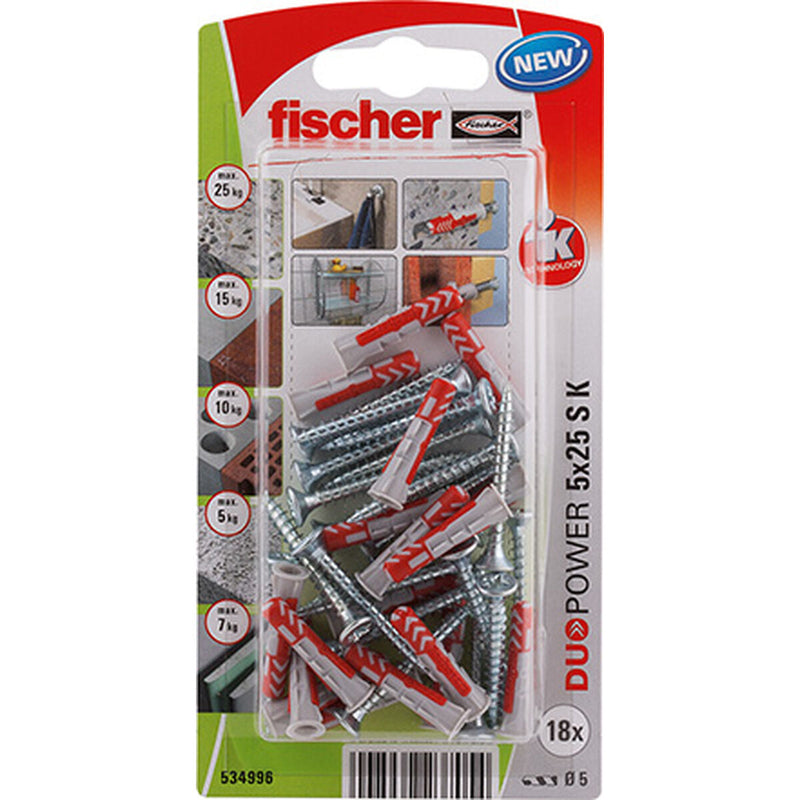 Dadi e viti Fischer duopower Dadi e viti 18 Unità (5 x 25 mm)-3