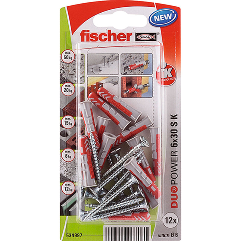 Dadi e viti Fischer duopower Dadi e viti 12 Unità (6 x 30 mm)-3