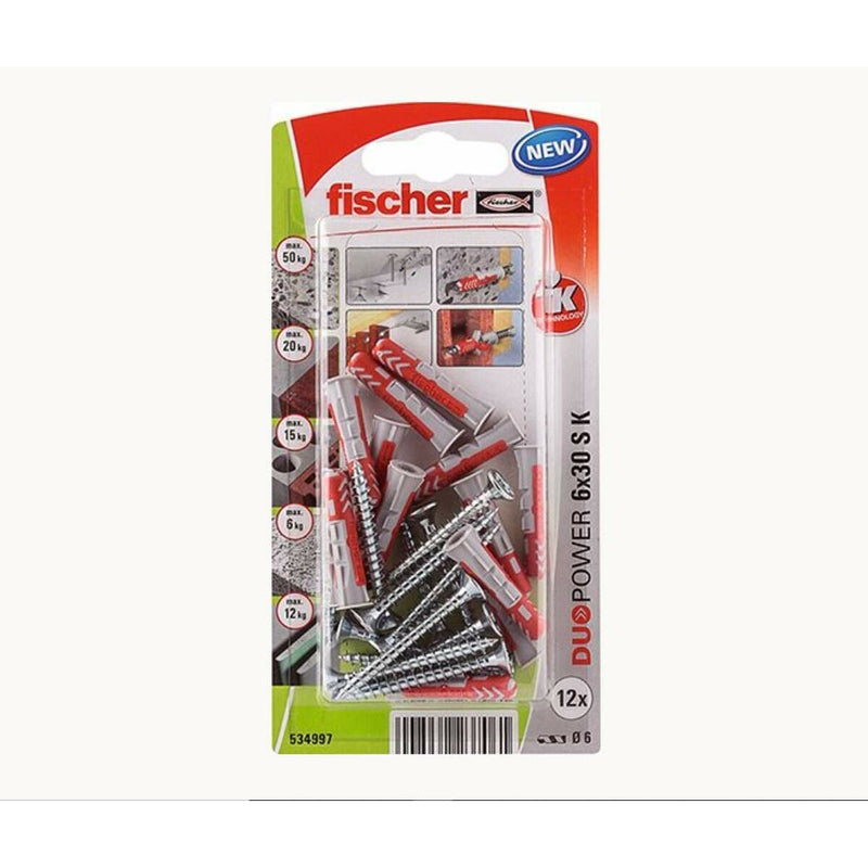 Dadi e viti Fischer duopower Dadi e viti 12 Unità (6 x 30 mm)-2