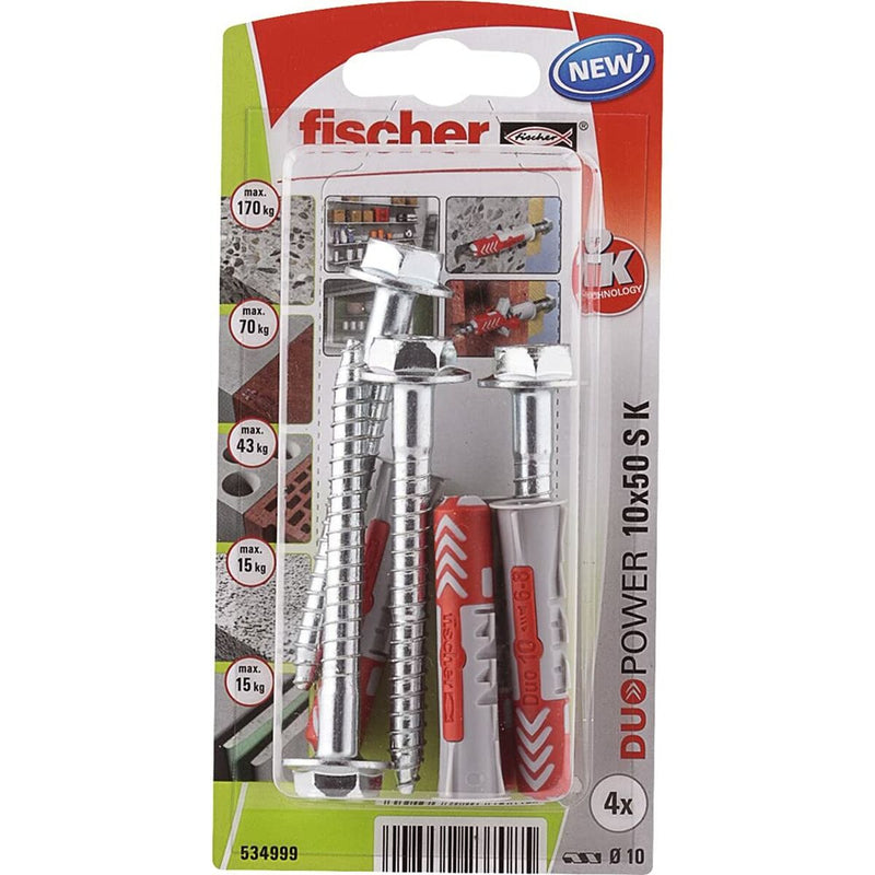 Scatola a viti Fischer duopower 4 Pezzi 10 x 50 mm-2