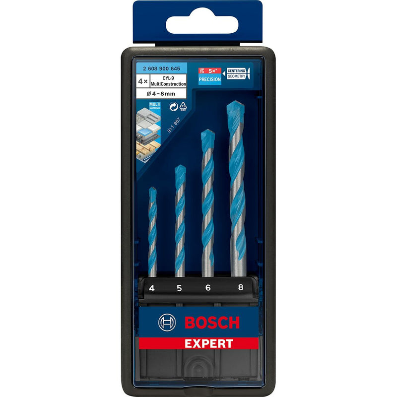 Set di trapani BOSCH Expert CYL-9 Multiconstruction Ø 4 mm Ø 5 mm Ø 6 mm Ø 8 mm 4 Pezzi-3