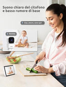 GHB Baby Monitor Video e Audio 5'' 720HD IPS 5000mAh Schermo, 350° Telecamera Rotante, Rilevamento della Temperatura, Interfono Bidirezionale, VOX, Visione Notturna, Ninne Nanne GHB