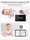 GHB Baby Monitor Video e Audio 5" 720P HD Telecamera Bambini con Schermo IPS 5000mAh VOX Visione Notturna Rilevamento della Temperatura GHB