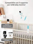 GHB Baby Monitor Video e Audio 5" 720P HD Telecamera Bambini con Schermo IPS 5000mAh VOX Visione Notturna Rilevamento della Temperatura GHB