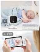 GHB Baby Monitor Video e Audio 5" 720P HD Telecamera Bambini con Schermo IPS 5000mAh VOX Visione Notturna Rilevamento della Temperatura GHB