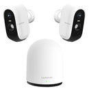 Telecamere di sicurezza wireless per esterni, interni, sistema di sorveglianza domestica, 2K, senza canone mensile, allarme movimento, visione notturna, WiFi 2.4/5 GHz, compatibile con Alexa e WUUK