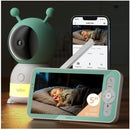 BOIFUN 2K Baby Monitor WiFi, Telecamera 360° con Luci Notturne e Display LCD 5" 3MP, Controllo da App e Monitor, Auto Tracking, Rilevamento Movimento e Suono IA BOIFUN
