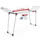 Vileda Stendibiancheria Infinity Flex Plus, stendino allungabile per lenzuola e tovaglie, griglia telescopica estensibile fino a 2 m, 30 m di stenditura, ali alte, ruote, acciaio e alluminio