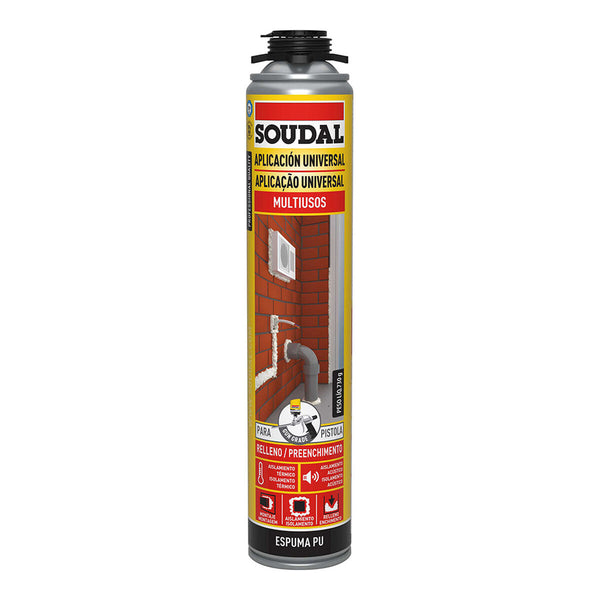 Schiuma Soudal Classic 115798 Poliuretano Pistola Beige 750 ml-0