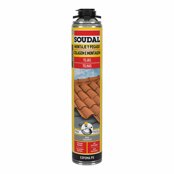 Schiuma Soudal Poliuretano Pistola Tetto Grigio 750 ml-0