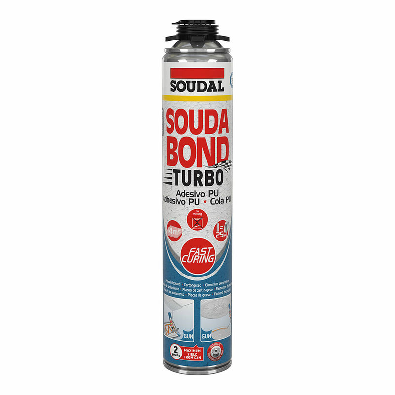 Schiuma Soudal SoudaBond Turbo Poliuretano Pistola 750 ml-0