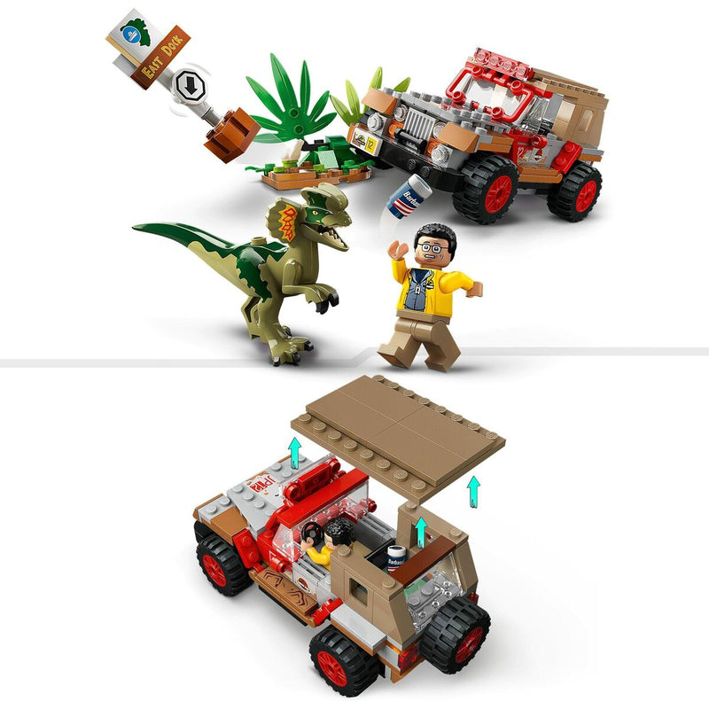 Playset Lego Jurassic Park 30th Anniversary 76958 Dilophosaurus Ambush 211 Pezzi-7