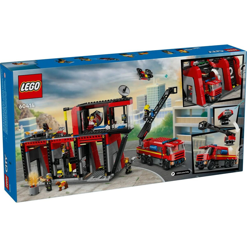 Playset Lego 60414 Fire station with Fire engine-9