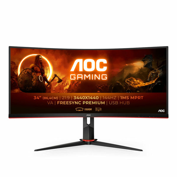 Monitor AOC CU34G2X/BK LFD 34" LED VA AMD FreeSync Flicker free 144 Hz 50-60  Hz 34"-0