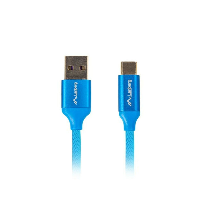 Cavo USB A con USB C Lanberg CA-USBO-21CU-0005-BL Azzurro 50 cm 0,5 m-1