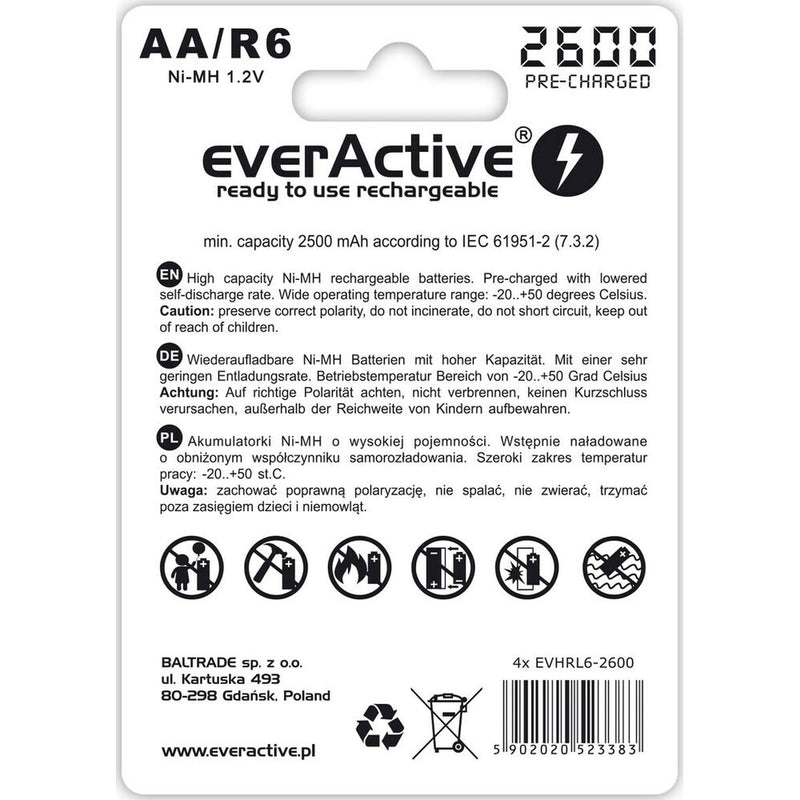 Batterie Ricaricabili EverActive EVHRL6-2600 2500 mAh 1,2 V-1