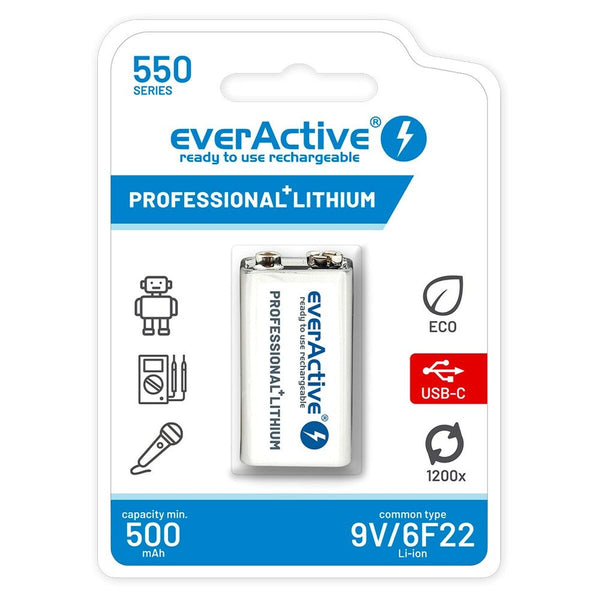 Batterie Ricaricabili EverActive EVHR22-550C 9 V-0