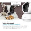 Tapo C200C Telecamera Wi-Fi Interno FHD, Videocamera sorveglianza, Visione Notturna, 360° Visuale, Audio Bidirezionale, Rilevamento di movimento e notifiche, Allarme Acustico e Luminoso Integrato Tapo