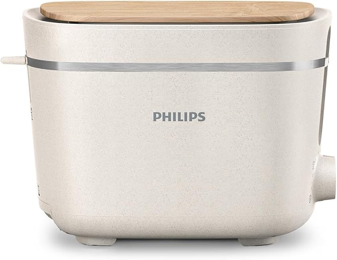 Philips  Tostapane biologico 100% plastica riciclata, 8 livelli di tostatura colore  crema (HD2640/10)