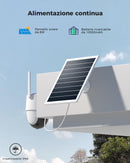 COCOCAM 24/7 Registrazione AOV Telecamera Wi-Fi Esterno Senza Fili Solare con Batteria 10000mAh Pannello Solare 8W, 2K PTZ, Rilevamento AI, Tracking AI, Visione Notturna 30 Metri, IP66 COCOCAM