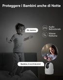 Imou 3MP Telecamera Wi-Fi Interno, 2K Videocamera di Sorveglianza, Tracciamento del Movimento con Rilevamento Umano, Audio Bidirezionale, 2,4ghz, MicroSD fino a 512GB Imou
