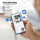 Telecamera 2K  Wi-Fi Esterno con vista a 360°, Codnida 3MP Allarme Sonoro e Luminoso Codnida