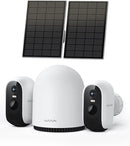 Telecamera di sicurezza 2K WUUK  wireless per esterni, 2 cam-kit sistema di sicurezza domestica, visione notturna a colori  senza abbonamento, archiviazione locale 32G, WUUK