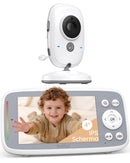 Boifun Baby Monitor Video e Audio, Schermo IPS 4" 720P Protettivo, Visione Notturna, Autonomia 11 ore, Avviso Sonoro, Zoom 3x, Rilevamento Temperatura, Ninna Nanne, Funziona Senza WiFi, Pronto all'Uso BOIFUN