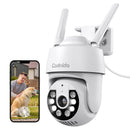 Telecamera 2K  Wi-Fi Esterno con vista a 360°, Codnida 3MP Allarme Sonoro e Luminoso Codnida
