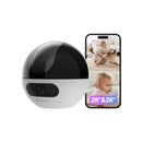 EZVIZ C7 Telecamera Wi-Fi Interno 4MP con Doppia Lente, Videocamera Sorveglianza Interno a 360°, Rilevamento di Persone/Animali, Audio Bidirezionale, Visione Notturna, Modalità Pattugliamento/Privacy EZVIZ