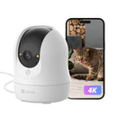 EZVIZ C6N G1 4K Telecamera Wi-Fi Interno, 8MP Videocamera Sorveglianza Interno Pan/Tilt/Zoom, Rilevamento di Persone/Animali/Rumore, Visione Notturna a Colori, Chiamata Bidirezionale, WiFi 2.4/5Ghz EZVIZ