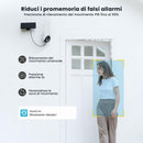 ieGeek 5MP Telecamera Wifi Esterno Senza Fili, 360° PTZ Telecamera Batteria Pannello Solare, Faretto e sirena, Rilevazione di Movimento PIR, Visione notturna a colori, Audio a 2 vie, IP65, Alexa ieGeek