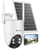 COCOCAM 24/7 Registrazione AOV Telecamera Wi-Fi Esterno Senza Fili Solare con Batteria 10000mAh Pannello Solare 8W, 2K PTZ, Rilevamento AI, Tracking AI, Visione Notturna 30 Metri, IP66 COCOCAM