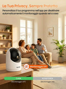 Tenda Telecamera Wi-Fi Interno 2K, WiFi 6 360° per Bambini/Animali, 3MP Visione Notturna, Rilevamento Umano AI, Audio Bidirezionale, No Abbonamento Obbligatorio, CP3 Tenda